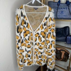 &Merci Mustard Leopard Cardigan